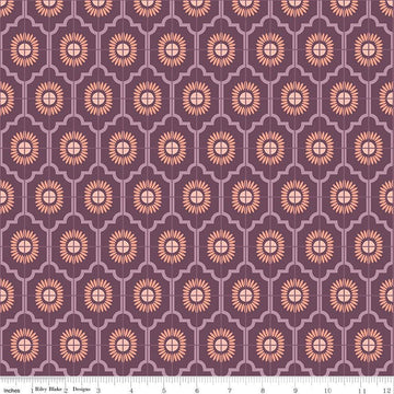 SALE Maple Sunflower C12472 Eggplant - Riley Blake Designs - Flowers Medallions Geometric - Quilting Cotton Fabric