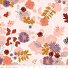 SALE Fat Quarter End of Bolt - Maple Main C12470 Blush - Riley Blake Designs - Floral Flowers Leaves - Quilting Cotton Fabric