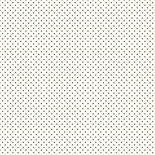 DEAL Black Flat Swiss Dots on Cream - Riley Blake - Polka Dot - Quilting Cotton Fabric
