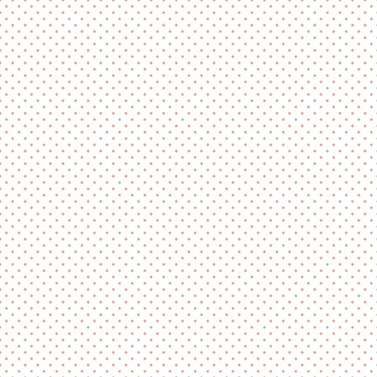 17" End of Bolt - SALE Rose Gold SPARKLE Swiss Dot on White - Riley Blake - Polka Dots Copper Metallic - Quilting Cotton -choose your cut