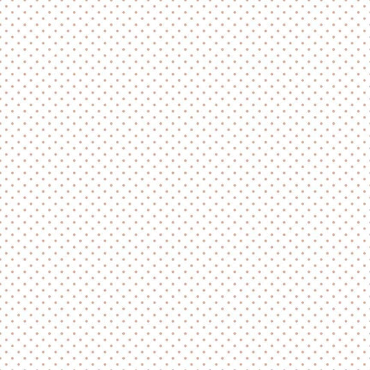 17" End of Bolt - SALE Rose Gold SPARKLE Swiss Dot on White - Riley Blake - Polka Dots Copper Metallic - Quilting Cotton -choose your cut