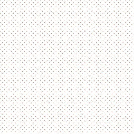 13" End of Bolt - SALE Rose Gold SPARKLE Swiss Dot on White - Riley Blake - Polka Dots Copper Metallic - Quilting Cotton -choose your cut