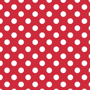 Fat Quarter End of Bolt - SALE White Polka Dots on Red Medium 3/4" inch - Riley Blake Designs  - Quilting Cotton Fabric
