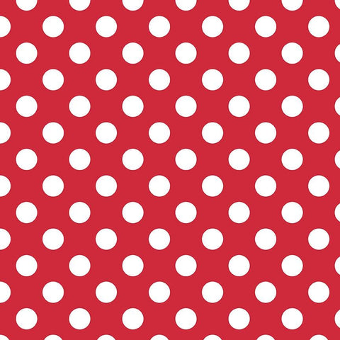 SALE White Polka Dots on Red Medium 3/4" inch - Riley Blake Designs  - Quilting Cotton Fabric