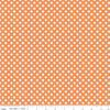 14" End of Bolt - SALE KNIT Orange and White Small Polka Dot K350 by Riley Blake Designs - Jersey KNIT Cotton Stretch Fabric