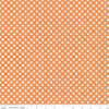 16" End of Bolt - SALE KNIT Orange and White Small Polka Dot K350 by Riley Blake Designs - Jersey KNIT Cotton Stretch Fabric