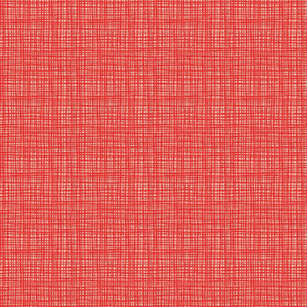 CLEARANCE Texture C610 Vermilion by Riley Blake Designs - Sketched Tone-on-Tone Irregular Grid - Quilting Cotton Fabric