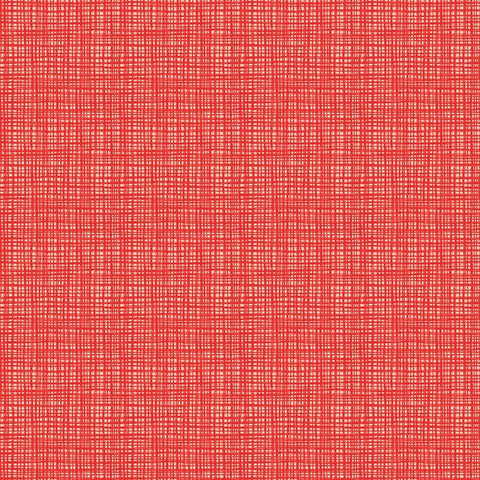 CLEARANCE Texture C610 Vermilion by Riley Blake Designs - Sketched Tone-on-Tone Irregular Grid - Quilting Cotton Fabric