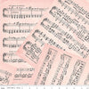 SALE Art Journal Music C13040 Blush - Riley Blake Designs - Overlapping Sheet Music Pages - Quilting Cotton Fabric