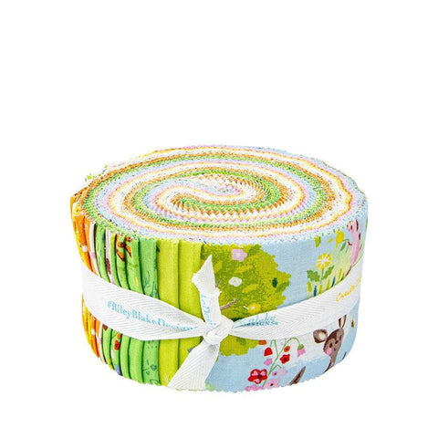 Image of the 100 Aker Woods Rolie Polie with quilting cotton fabric by Jill Howarth for Riley Blake Designs. Features  Winnie the Pooh and friends on bright colors. 
Cute Little Fabric Shop