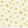 Image of the Honey Bees and Flowers Please Honeycomb White quilting cotton fabric by Tara Reed for Riley Blake Designs. Features honeycomb hexagons on a white background. 
Cute Little Fabric Shop