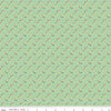 Image of the Always in Season Fun & Games Mint quilting cotton fabric by American Jane for Riley Blake Designs. Features scattered X and O shapes on a mint green background. 
Cute Little Fabric Shop