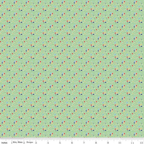 Image of the Always in Season Fun & Games Mint quilting cotton fabric by American Jane for Riley Blake Designs. Features scattered X and O shapes on a mint green background. 
Cute Little Fabric Shop