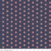 Image of the Mansfield Park Antigua quilting cotton fabric by Riley Blake Designs. Features small flowers scattered on a dark indigo background. 
Cute Little Fabric Shop