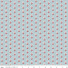 Image of the Mansfield Park Price quilting cotton fabric by Riley Blake Designs. Features  abstract shapes on a light blue background. 
Cute Little Fabric Shop