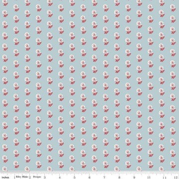 Image of the Mansfield Park Price quilting cotton fabric by Riley Blake Designs. Features  abstract shapes on a light blue background. 
Cute Little Fabric Shop