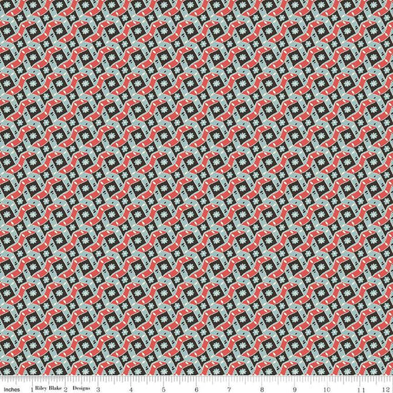 Image of the Mansfield Park Mrs. Grant quilting cotton fabric by Riley Blake Designs. Features abstract flowers on a pattered brown background. 
Cute Little Fabric Shop