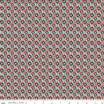 Image of the Mansfield Park Mrs. Grant quilting cotton fabric by Riley Blake Designs. Features abstract flowers on a pattered brown background. 
Cute Little Fabric Shop