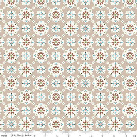 Image of the Granny Chic Wallpaper Brown quilting cotton fabric by Lori Holt by Riley Blake Designs. Features vintage medallions on an tan background.
Cute Little Fabric Shop