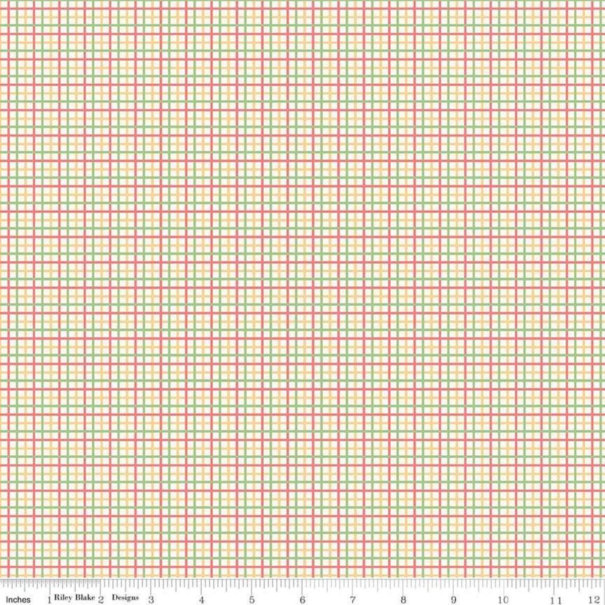 Image of the Farm Girl Vintage Plaid Lipstick quilting cotton fabric by Lori Holt for Riley Blake Designs. Features a plaid pattern on a cream background. 
Cute Little Fabric Shop