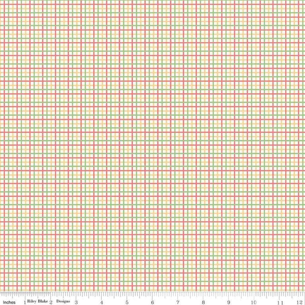 Image of the Farm Girl Vintage Plaid Lipstick quilting cotton fabric by Lori Holt for Riley Blake Designs. Features a plaid pattern on a cream background. 
Cute Little Fabric Shop