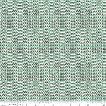 CLEARANCE Prim Leaves C9700 Sea Glass - Riley Blake Designs - Small Teal Leaves - Quilting Cotton Fabric