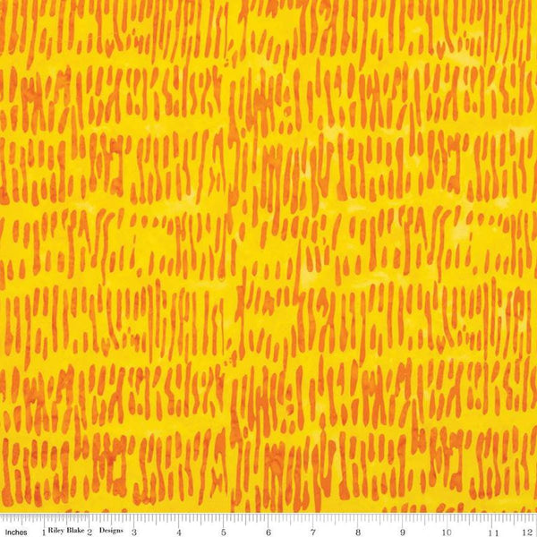 Image of the Expressions Batiks Halloween Expressions Tangelo quilting cotton by Riley Blake Designs. Features lines on a bright yellow orange background.
Cute Little Fabric Shop