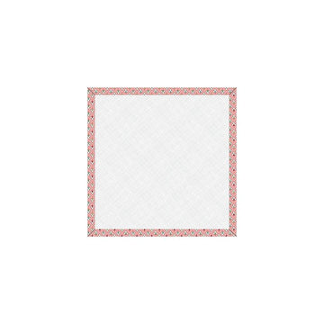 Image of the Lori Holt Home Town Holiday 10 inch Design Board Coral by Riley Blake Designs. Features a coral floral fabric on the edges of a design board. 
Cute Little Fabric Shop