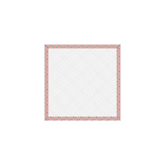 Image of the Lori Holt Home Town Holiday 10 inch Design Board Coral by Riley Blake Designs. Features a coral floral fabric on the edges of a design board. 
Cute Little Fabric Shop
