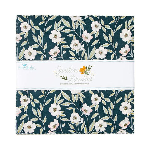 Image of the Garden Dreams 10 inch stacker by Amber Elliot for Riley Blake Designs. Features a floral fabric with various background of green, pink, orange, and yellow.
Cute Little Fabric Shop