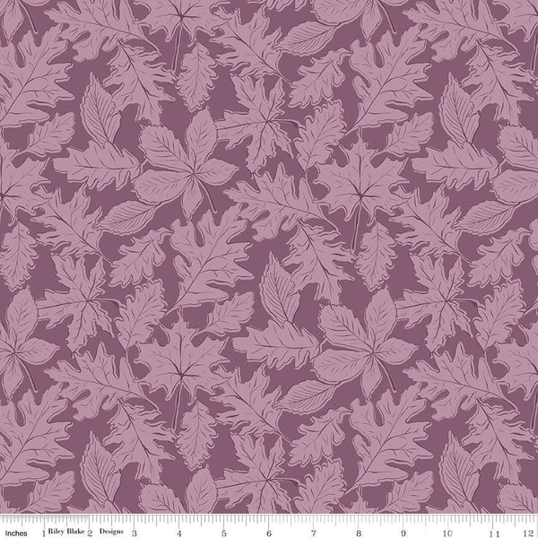 SALE Maple Fall C12471 Purple - Riley Blake Designs - Leaf Leaves - Quilting Cotton Fabric