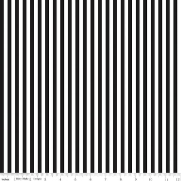 DEAL Black & White 1/4 Quarter Inch Stripe - Riley Blake Designs - Quilting Cotton Fabric
