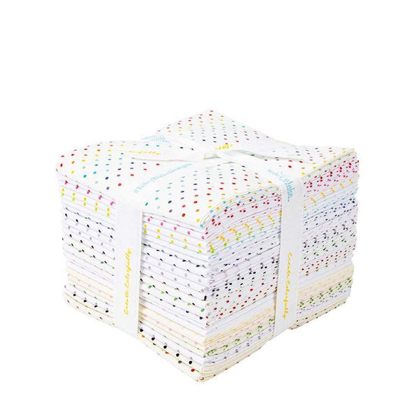 Image of the Swiss Dot Low Volume Fat Quarter Bundle by Riley Blake Designs. Features dots on white backgrounds. 
Cute Little Fabric Shop