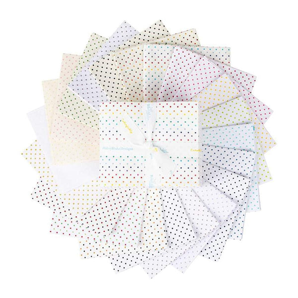 Image of the Swiss Dot Low Volume Fat Quarter Bundle by Riley Blake Designs. Features dots on white backgrounds. 
Cute Little Fabric Shop