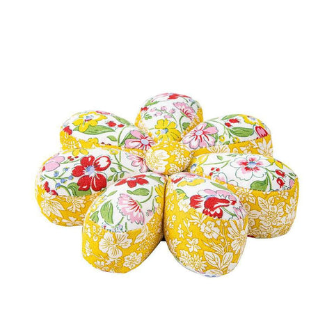 Image of the Liberty Fabrics Flower Pin Cushion Floral Joy by Riley Blake Designs. Features a yellow floral pincushion. 
Cute Little Fabric Shop