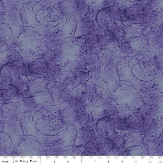 Image of the Painters Watercolor Swirl Periwinkle quilting cotton fabric by J. Wecker Frisch for Riley Blake Designs. Features an abstract swirl watercolor design in periwinkle. 
Cute Little Fabric Shop