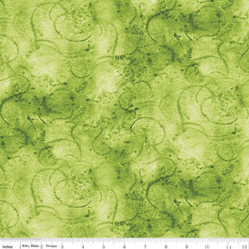 Image of the Painters Watercolor Swirl Lime quilting cotton fabric by J. Wecker Frisch for Riley Blake Designs. Features an abstract swirl watercolor design in light green. 
Cute Little Fabric Shop