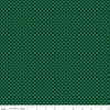 Image of the Swiss Dot Christmas Green quilting cotton fabric by The RBD Designers for Riley Blake Designs. Features white dots on dark green swiss dots. 
Cute Little Fabric Shop