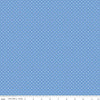 Image of the Swiss Dot Sweet Blueberry quilting cotton fabric by The RBD Designers for Riley Blake Designs. Features white dots on medium blue swiss dots. 
Cute Little Fabric Shop