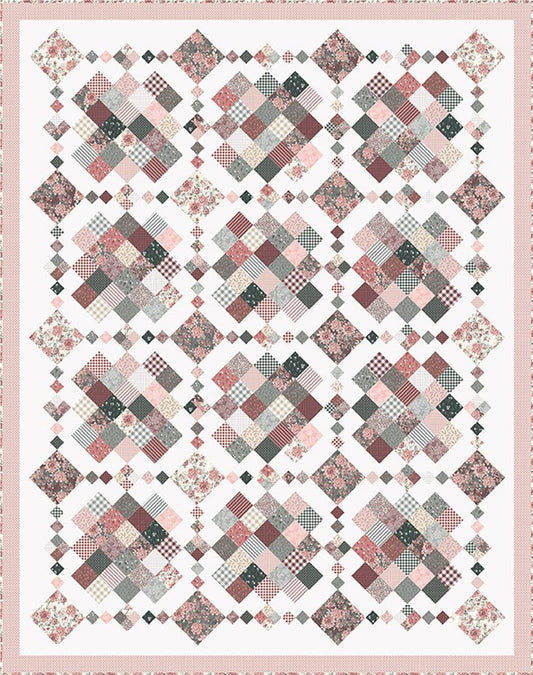 Image of the Prairie Patchwork quilt pattern by Modern Prairie for Riley Blake Designs. Features squares on a quilt. 
Cute Little Fabric Shop