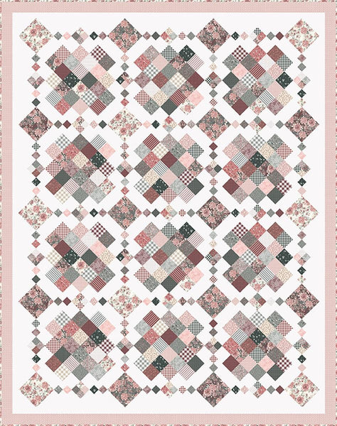 Image of the Prairie Patchwork quilt pattern by Modern Prairie for Riley Blake Designs. Features squares on a quilt. 
Cute Little Fabric Shop