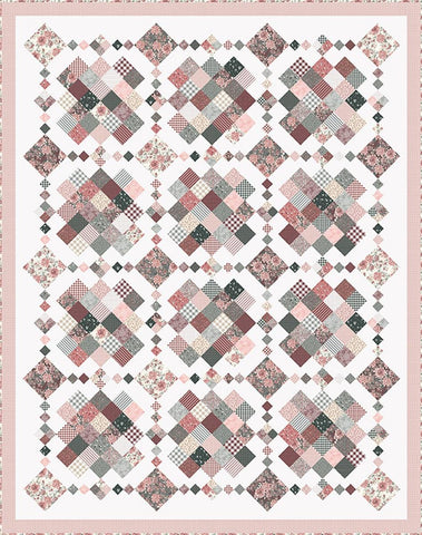 Image of the Prairie Patchwork quilt pattern by Modern Prairie for Riley Blake Designs. Features squares on a quilt. 
Cute Little Fabric Shop
