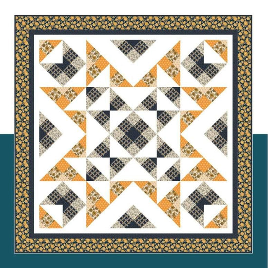 Image of the Starstruck In Plaid quilt by Snowball Quilt Company for Riley Blake Designs. Features a large concentric star pattern. 
Cute Little Fabric Shop