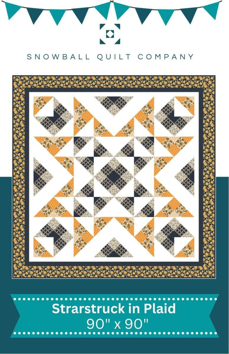 Image of the Starstruck In Plaid quilt by Snowball Quilt Company for Riley Blake Designs. Features a large concentric star pattern. 
Cute Little Fabric Shop