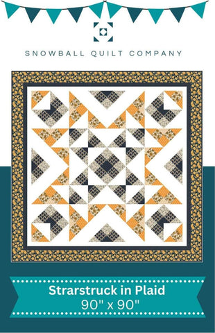 Image of the Starstruck In Plaid quilt by Snowball Quilt Company for Riley Blake Designs. Features a large concentric star pattern. 
Cute Little Fabric Shop