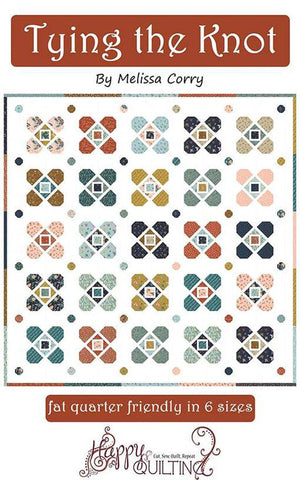 Image of the Tying the Knot quilt pattern by Melissa Corry for Riley Blake Designs. Features X patterns on a white background quilt. 
Cute Little Fabric Shop