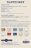 Image of the Nantucket quilt pattern by Minick & Simpson for Moda Fabrics. Features the fabric requirements for the quilt.  
Cute Little Fabric Shop