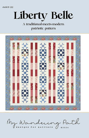 Image of the Liberty Belle quilt pattern by My Wandering Path for Moda. Features a striped quilt pattern. 
Cute Little Fabric Shop