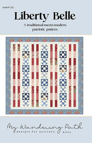 Image of the Liberty Belle quilt pattern by My Wandering Path for Moda. Features a striped quilt pattern. 
Cute Little Fabric Shop