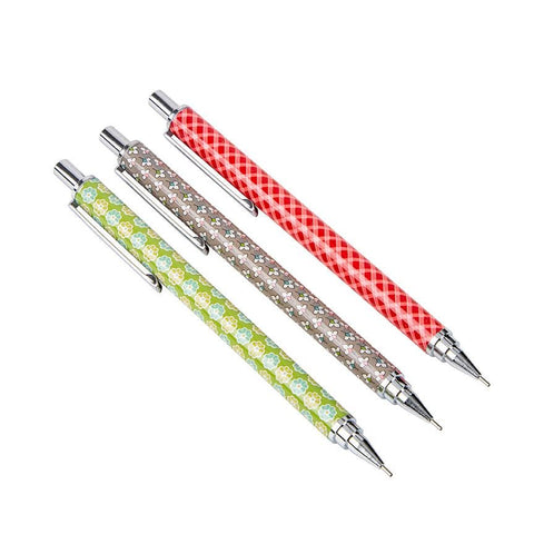 SALE Lori Holt Home Town Holiday Busy Bee Pencils ST-36046 - Riley Blake Designs - Set of 3 Mechanical Pencils  with Erasers